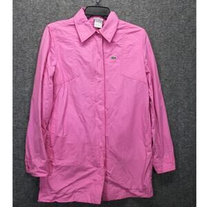Lacoste Raincoat Womens 36 Pink Snap